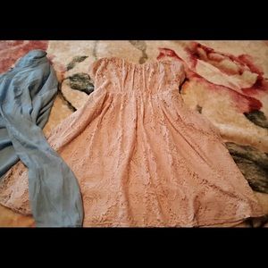 Strapless lace dress